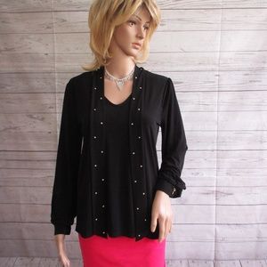 NWT - MICHAEL KORS black knit top - sz -S - $110.